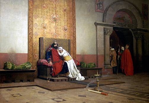 Excommunication of Robert the Pious, 997 CE, painted in 1875 by Jean-Paul Laurents (1838-1921) Location TBD.